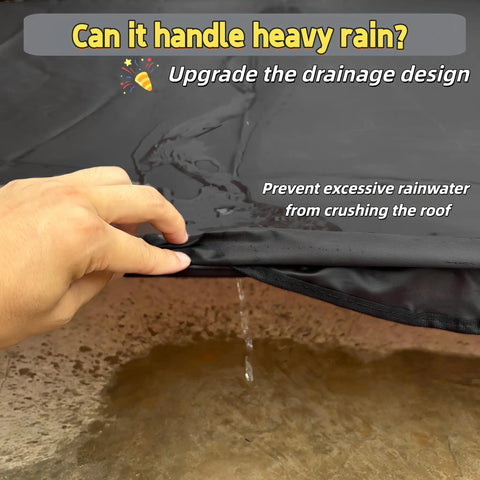 Hand demonstrating water drainage on Replacement Canopy Top For Patio Swing 65x45 75x45 78x47 85x45 Outdoor 2 Or 3 Seater Porch Swing Cover