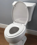 Elongated Nightlight Toilet Seat With Soft Close And Quick Release, Battery Powered Night Light For Bathrooms, Uses Four AA Batteries.