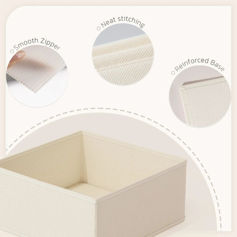 24 Pack Beige Drawer Organizers Zero Drama Storage Setup Foldable Closet Dividers Sort Socks And Basics Quick Now with smooth zipper and reinforced base.