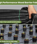 2 Pack 3x50 Ft Weed Barrier Landscape Fabric With 3 Oz Woven Geotextile And 30 U Shaped Pegs for durable garden use
