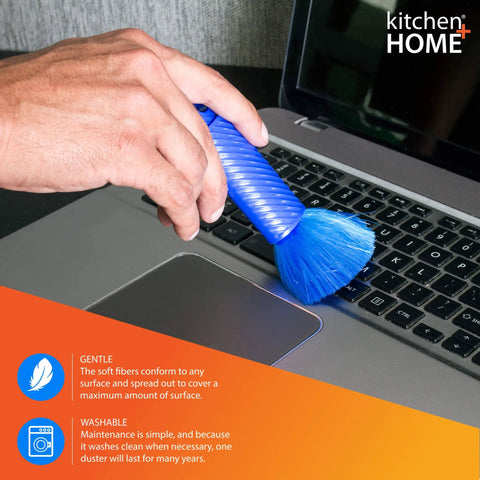 Compact Static Duster With Carry Case Six Point Five Inch On The Go Portable Electrostatic Duster That Attracts Dust Like A Magnet No Touch Wipe Soft Fibers Safe On Any Surface Ideal Travel Cleaning Tool