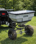 Tow Behind Lawn And Garden Broadcast Spreader Be A Workhorse, 125 Lb Capacity, Handles Seed Fertilizer Salt And Ice Melt, Durable Rust