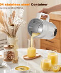 10 In 1 Plant Based Milk Maker All In One Kitchen Boss With 34 Oz Capacity 304 Stainless Steel With 12 Blades pouring juice