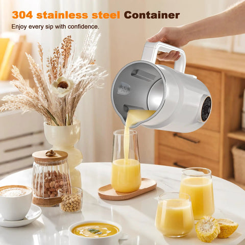 10 In 1 Plant Based Milk Maker All In One Kitchen Boss With 34 Oz Capacity 304 Stainless Steel With 12 Blades pouring juice