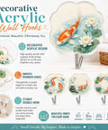 Top Shelf Apple Farmhouse Acrylic Wall Hooks With Hella Strong Adhesive Backing Super Cute Decorative Hanging Racks For Kitchen Counter Bathroom Shower Doors Quick Install Organization Solution Game Changer Sweet Country Vibes Set Of Four, decorative acrylic design with koi fish.