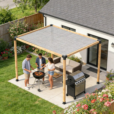 Heavy Duty Pergola Bracket Kit For DIY Gazebo, 3 Way Corner Brackets, Patio And Backyard Outdoor Hardware, Durable Steel Support, Weatherproof Design With Sloped Roof Drainage, Easy Install Gazebo Bracket Set