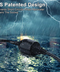 Badass Weather Protection On This Six Foot Waterproof Outdoor Extension Cord Makes Rain Or Snow Just Background Noise While The Heavy Duty Fire Rated Three Prong Cable Powers Your Gear Safely Anywhere You Go.
