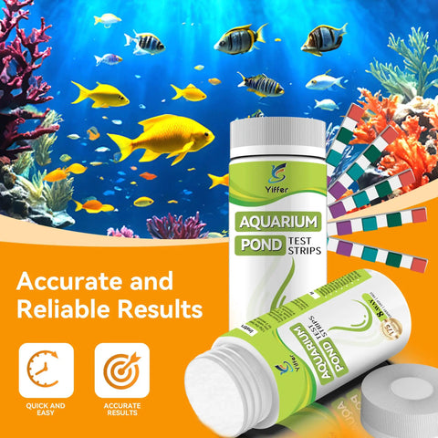 175 Count Aquarium Water Test Strips For Fish Tanks And Ponds Delivers Hella Sharp Ammonia Nitrite Testing With No Sweat Routine And Knockout Accurate Color Charts with colorful fish in a vibrant aquatic scene.