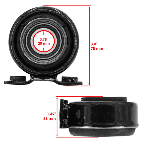 Image of Hardcore Universal Drivshaft Bearing For John Deere Gator UTV, 3.0" diameter, 0.78" inner size, heavy-duty design for quick swap setups.