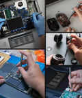 Top Tier 31 In 1 Precision Screwdriver Set Featuring Slick Magnetic Bits And Pry Tools Foolproof Electronics Repair Kit in use on laptops and cameras.