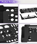 Product detail views of Space Saving Desktop Screwdriver Storage Rack And Iron Tool Organizer Holder components and design