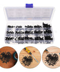 450 Piece Self Tapping Screws Kit For Electronics DIY And Small Devices Round Head Phillips Drive Carbon Steel Black