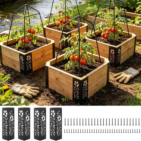 Heavy Duty Raised Bed Corner Brackets Hardware Kit For Garden Beds And Planters Rust Resistant Steel Durable Corner Support Prevents Warping And Tilting Great For Gardeners Landscape Designers Home Outdoor Backyard And Balcony Projects