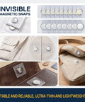 Invisible Sew On Magnetic Snap Fasteners With Hidden Pvc Coated Design on various fabrics and bags, showing 60 pieces.