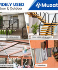 Widely used indoor and outdoor applications of 200 Ft One Eighth Inch Black Stainless Steel Cable Railing Kit For Indoor Outdoor Use With T316 Wire Rope 7x7 Strands 1800 Lb Breaking Strength Hardware Included Modern Black Railing System