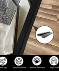 Heavy Duty Adjustable Aluminum Threshold For Secure Exterior Doors Commercial Or Residential, 36 Inch Wide, Black Finish