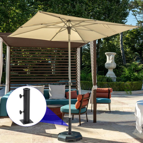 Two Pack Patio Umbrella Base Stand Kit With 2.16 Inch Tube Deck Mount Bracket Adjustable Sleeves For 1.25 Inch 1.5 Inch And 1.9 Inch Poles For Outdoor Garden Backyard Balcony
