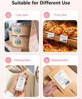 Image showing uses for Bluetooth Thermal Label Printer For 4x6 Shipping Labels, Wireless, Pink for logo, price, clothing, and shipping labels