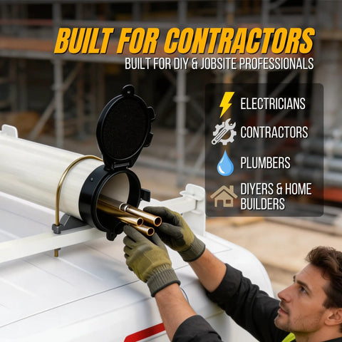 Man installing 6 Inch Diameter PVC Conduit Carrier Kit Black With Mounting Hardware For Secure Transport Of Large Conduits