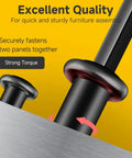 Quarter Inch Pro Grade Twenty By Three Quarters Flat Head Socket Cap Screws And Barrel Nuts Kit With Hex Key installed securely locking two panels together.