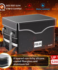 Beefed Up 5200F Fireproof Document Lockbox With Heat Insulation For Home Office, black portable organizer with handle and pockets