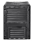 Front view of Garden Compost Bin 80 Gallon Large Outdoor Composter with top lid and bottom door, BPA free, four-sided ventilation.