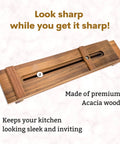 Sink Mounted Whetstone Holder For Easy Knife Sharpening No Mess Over The Sink, Warm Acacia Wood Design, Hyper Adjustable Setup