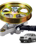 Direct Fit Power Steering Pump And Pulley Assembly For Honda Ridgeline V6 3.5L 2006 Through 2011 detailed close-up view.