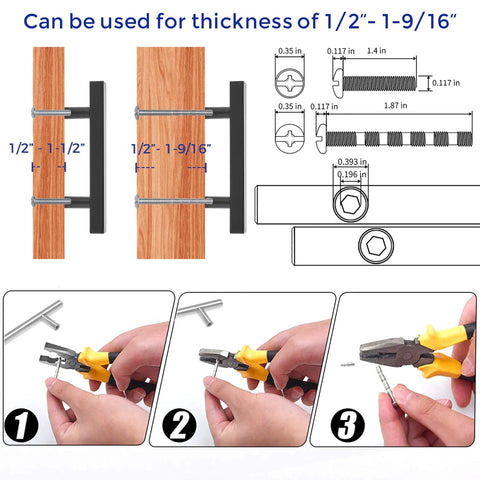 Installation guide for Thirty Pack Matte Black Cabinet Pulls Three Inch Cabinet Handles With Five Inch Overall Length And Drill Mounting Template
