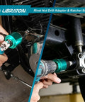 Using Rivet Nut Drill Adapter And Ratchet Wrench Kit For All In One DIY Auto Repair on vehicle frame