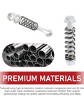 Heavy Duty M10 Exhaust Manifold Bolts And Spring Nuts Kit Heat Crush Proof Carbon Steel Fasteners for Cars Trucks SUV close-up of fasteners with spring