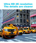 Built Different 8Ch Poe Ip Security System With Built In Nvr And Sharp 8Mp Ultra Hd 4K Domes For Smooth Sailing Install And Crisp Viewing Round The Clock, featuring yellow taxis in an urban setting.