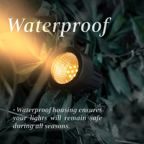 2.4Ghz WiFi Bluetooth RGB Landscape Lights Kit waterproof spotlight glowing among leaves