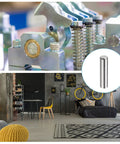 Premium 304 Stainless Steel Dowel Pins 10 Pack 5x12mm showcased with furniture setup ideal for structural support and assembly.