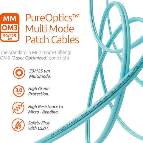 Plug And Play UPC LC To LC Multimode Fiber Patch Cable 3 Meter OM3 Duplex, 50/125 μm, flexible OM3 fiber cables.