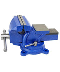 Heavy Duty 5 Inch Bench Vise With 360 Degree Swivel Locking Base Desktop Clamp, Replaceable Hardened Jaws, Cast Steel Frame