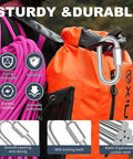 Bombproof Heavy Duty Locking Carabiner Quick Links 4.19 Inch Silver M12 Steel Chain Hooks attached to an orange backpack.