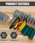 Two Pack Wrench Organizer Tray Set For Tool Box Drawers, 10 Slot Wide Pliers Rack Holds SAE And Metric Wrenches shown with tools