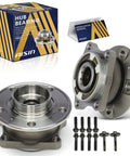Premium Two Piece Rear Wheel Bearing And Hub Assembly Kit For Smooth Rolling And Solid Grip Heavy Duty with installation manual and bolts.