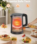 Tiny But Mighty 0.8L Electric Kettle With 1000W Fast Boil, Double Wall Stainless Steel, Cool Touch Handle in kitchen setting