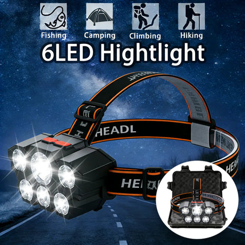 6LED Headlights Gift Box Set For Camping Gear And Equipment Fishing Hiking And Work Light Headlamp Survival Kit Travel Must Have Outdoor Essentials For Any Adventure