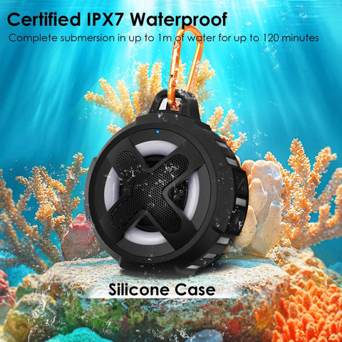 Ride Ready Bike Speaker With Pro Handlebar Mount Bluetooth 5.4 IPX7 Waterproof 10W Bass Broadcast Navigation Silicone Case