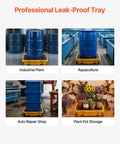 Low Profile Spill Containment Pallet For One Drum Built Tough Modular Platform With Drain 11.4 Gallon Sump in various settings.