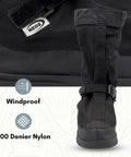 Close-up of Straight Up Waterproof All Season Overshoes For Gnarly Conditions made from 500 Denier Nylon with windproof feature.