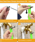 Installing Forty Pack Beefy Built Adjustable Stainless Steel Hose Clamps 10 To 70mm Worm Gear on tap and hose