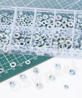 Top Shelf Self Clinching Nuts Assortment Kit With 220 Pcs Knurled Rivet Nut Fasteners In M3 M4 M5 Sizes Galvanized Steel Build in clear storage box.