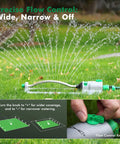 Heavy Duty Oscillating Sprinkler With 18 Brass Nozzles And Stable Metal Base For Big Yards Adjustable Flow Width And Coverage