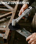 3 Inch Pneumatic Cut Off Tool With Extended Handle And Stepless Speed Dial Runs Cool And Cuts Through Welds Fast Spinning 18000 Rpm for metal grinding.