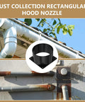 Homoyoyo Abs Duct Connector Flange With Square Base, 120mm black duct adapter for dust collection, heavy duty design.