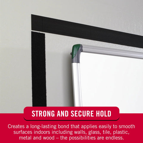 Self-Adhesive Hook And Loop Fasteners Roll Fifteen Feet By Three Quarter Inch White for wall-mounted whiteboard display
